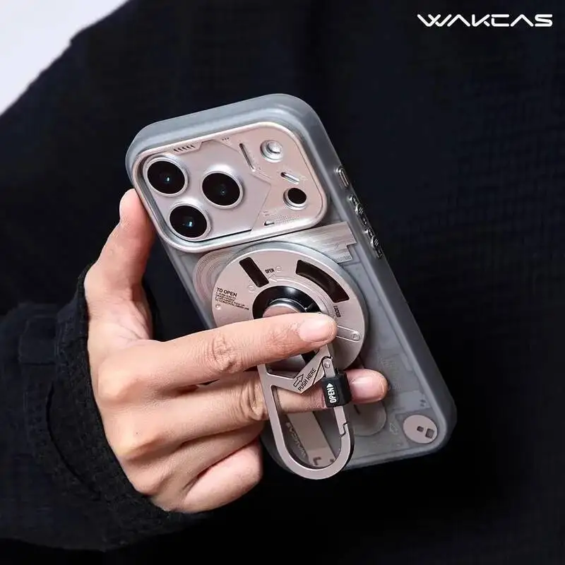 오리지널 WAKCAS 마그네틱 스프링 폰 스탠드 디자인, 개인 맞춤형 트렌디 회전 스탠드, 메탈 니치 마그네틱 스탠드