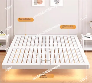 Platform Bed Frame Metal Floating Double Queen Bed Frame Comfortable Muebles Para Cuarto Recamara Furniture Bedside Excluded