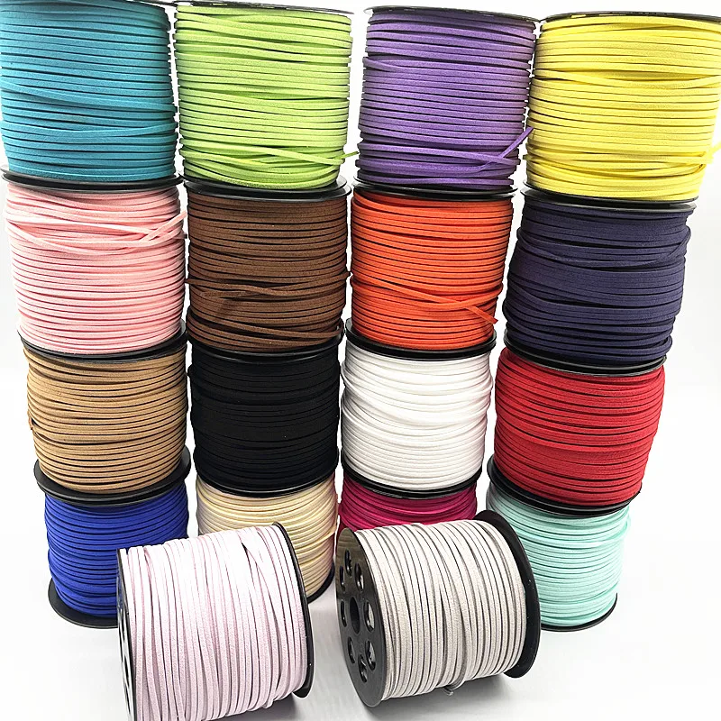 Faux Suede Cord 5yards 3mm Flat Faux Suede Braided Cord Belt Leather Korean Velvet Leather For Jewelry Making Diy Handmade Bracelet