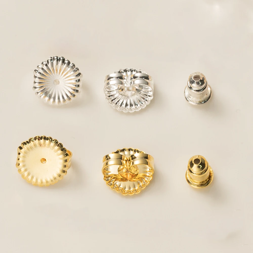 10 Stück 18 Karat vergoldete Ohrring-Verschlüsse, große Ohrringe, sichere Ohrring-Heber-Verschlüsse, verstellbare Ohrringe für hängendes Ohr, schwere Unterstützung – Detail 3