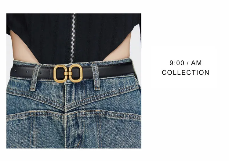 Sommerlicher brauner Gürtel mit fein passender Westernhose, einfacher und wechselbarer Gürtel 2025, neue Modedekoration – Detail 10