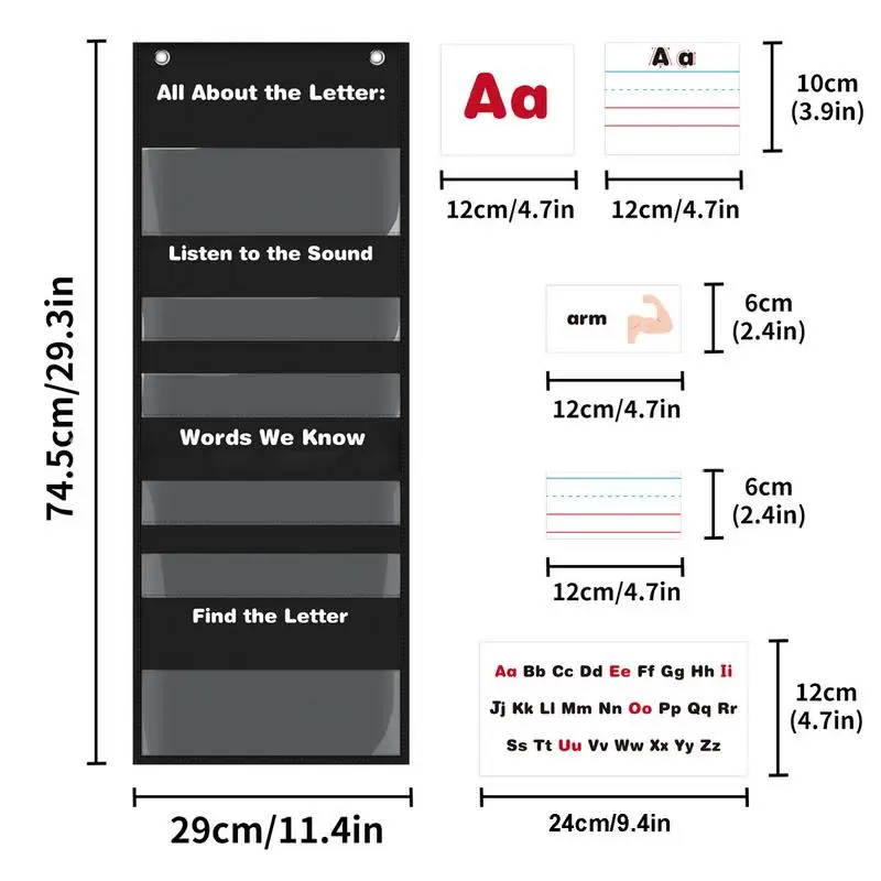 글자 및 조준기 단어 포켓 차트, 글자 카드에 관한 모든 것, 포켓 차트, 방수 조기 교육 차트 학습