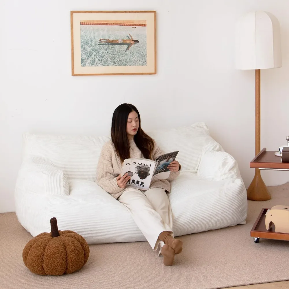 Giant Twin Size Bean Bag, Foam Filling, Includes Removable and Machine Washable Cover