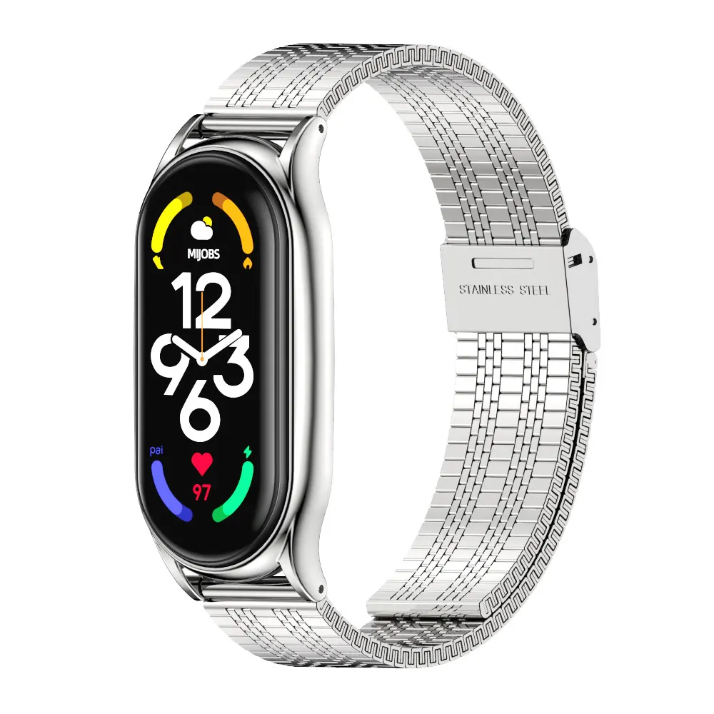 Premium Stainless Steel Watchband Bracelet - Adjustable Metal Wrist Strap