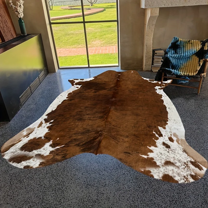 Cowhide Carpet Cow Print Rug American Style for Bedroom Living Room Cute Animal Printed Carpet Faux Cowhide Rugs for Home Decor