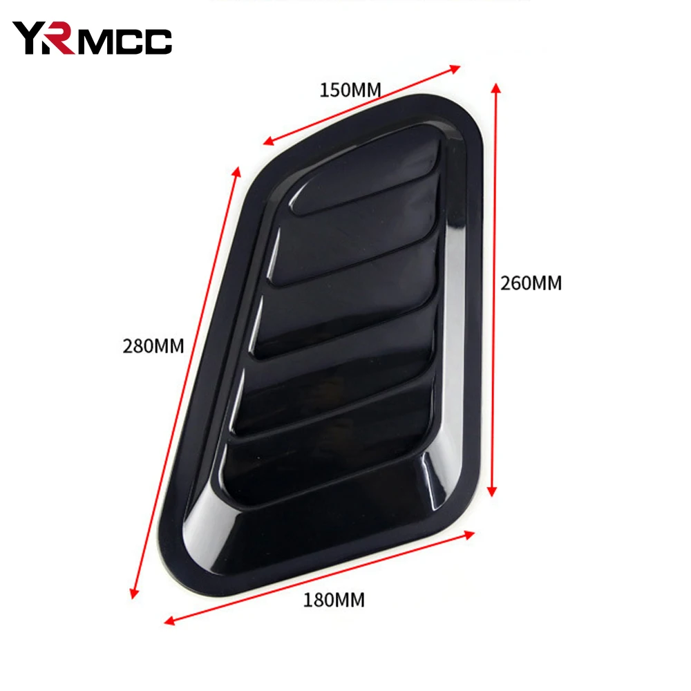 Hood Scoop Stickers 2PCS Universal Car Tuning Hood Carbon Fiber Air Flow Intake Decoration Hood Scoop Bonnet Vent Cover Stickers Decoration Styling