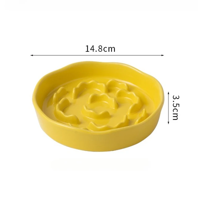 Ceramic Slow Food Bowl, High Footed Cat Bowl, Neck Protection Bowl Not Easy To Knock Over  Anti Choking Dog Bowl Pet Supplies 4