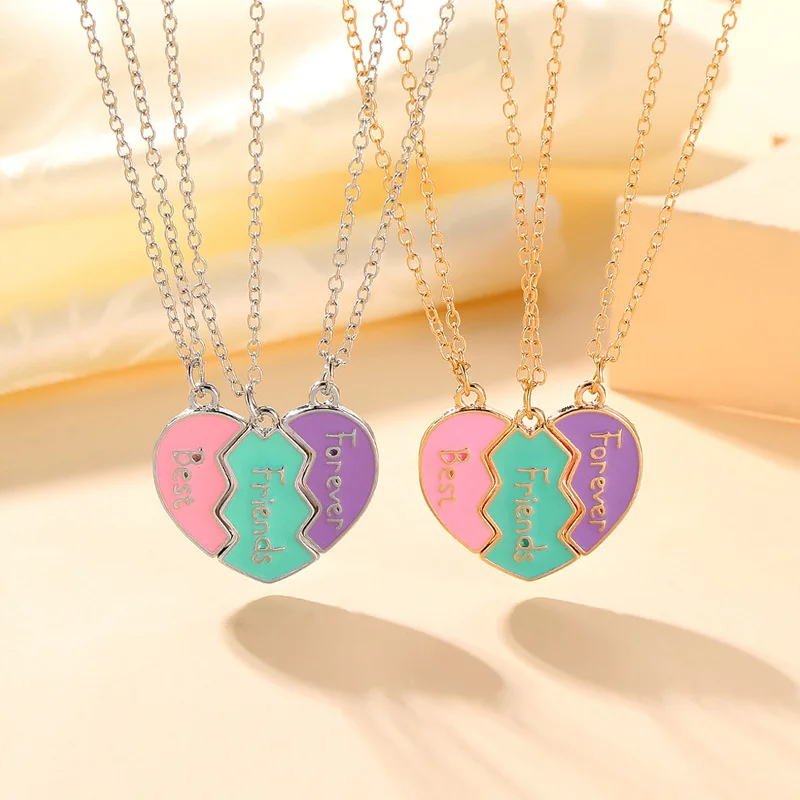 

Best Friend Necklaces For 3 Matching Heart Pendant Magnetic Bff Friendship Necklace