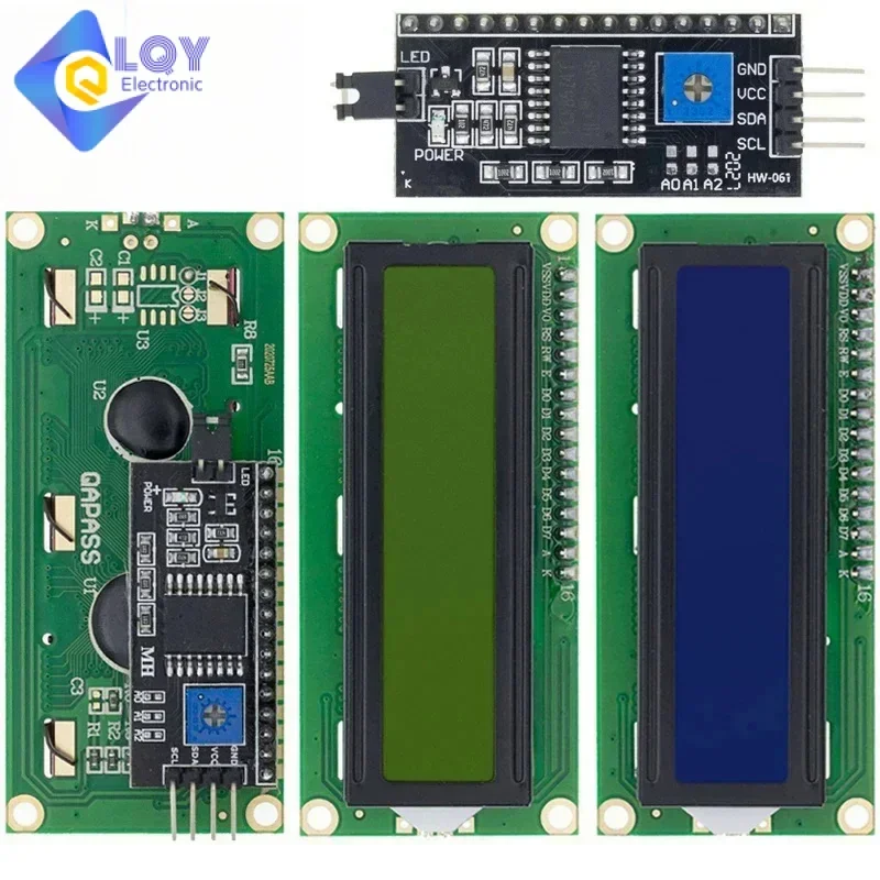 

LCD1602 1602 LCD Module Blue / Yellow Green Screen 16x2 Character LCD Display PCF8574T PCF8574 IIC I2C Interface 5V for arduino
