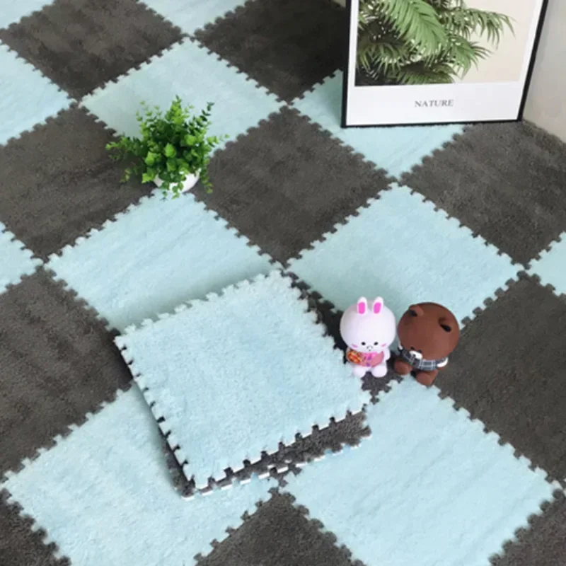 Lea-Tapis en peluche souple pour enfants, tapis de puzzle en polymères, virus chauds, carreaux d'exercice imbriqués, décoration de tapis de sol, 30x30cm
