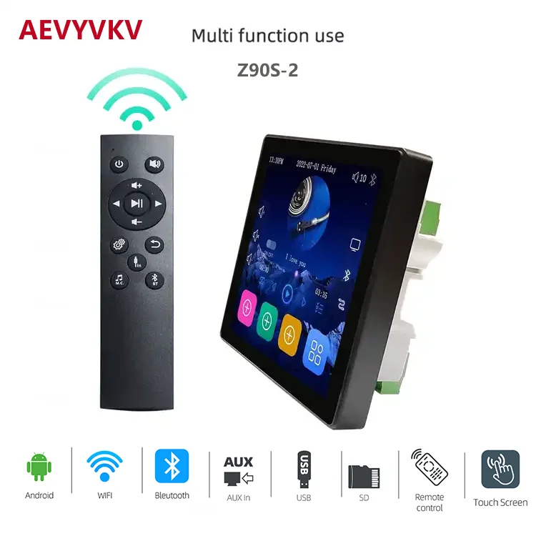 Touch Screen 4 Inch Android 10 Smart Home Audio System Alexa Voice Control WiFi Background Music Wall Amplifier