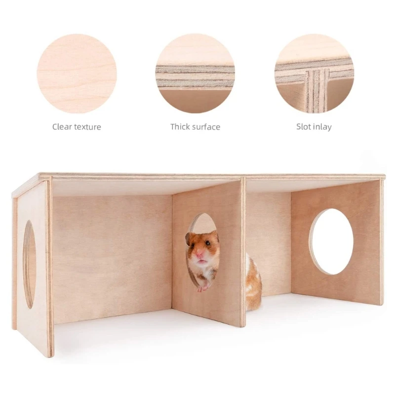 Hamster Wood Hideout Small Nest Solid Wood Small House Hamster Resting Nest Golden Silk Bear Villa Toy Supplies