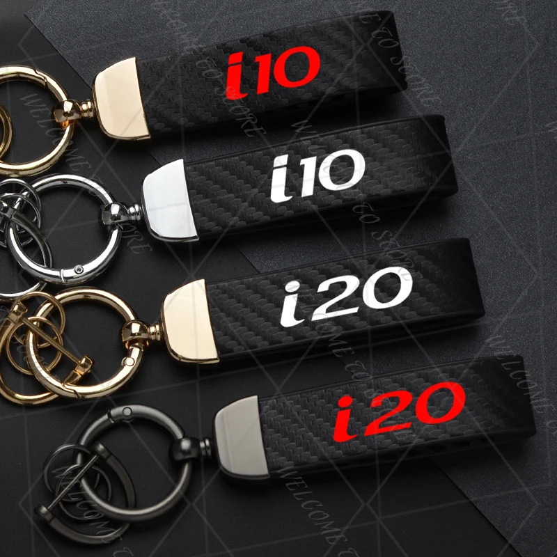 Carbon Leather Keyring Car Keychain Accessory