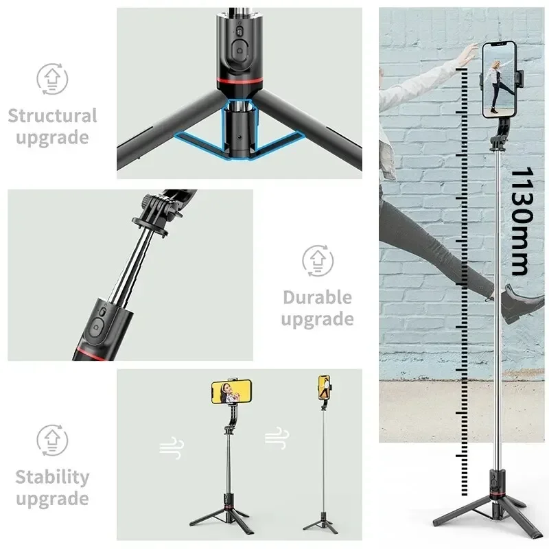 1.13M Mini Extended Version Wireless Bluetooth Selfie Stick Foldable Tripod with Remote Shutter for Android IOS