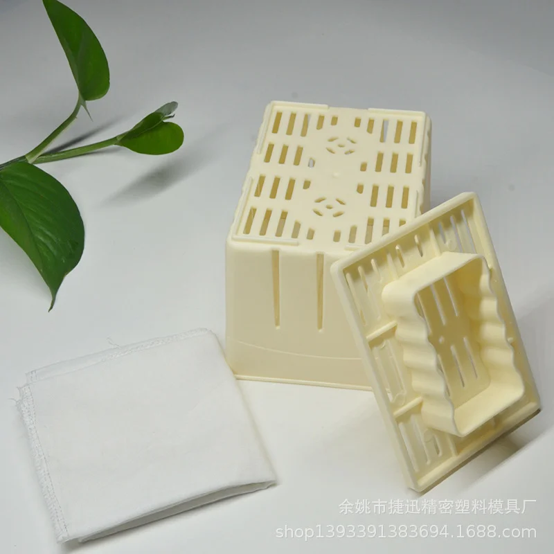 Description Picture 4 of item1 Pcs/Set Plastic Tofu Maker Press Mold Kit + Cheese Cloth Soy DIY Pressing Mould Kitchen Tools Food Grade PP