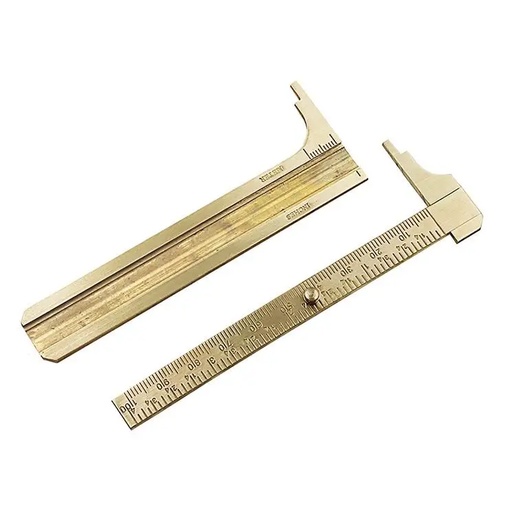 1Pcs Creative Retro Mini Pocket Portable Brass Double Scale Metal Rulers  Office Measurement Products Carpenters Measurement Wood - AliExpress