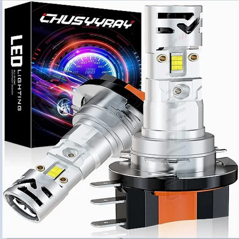 Muslimled Lights For Car H15 Led High Beam/H15 64176 12580 Pgj23T1 Led Daytime Running Light Lampadine Drl Con Ventola Ad Alta Potenza 6000K