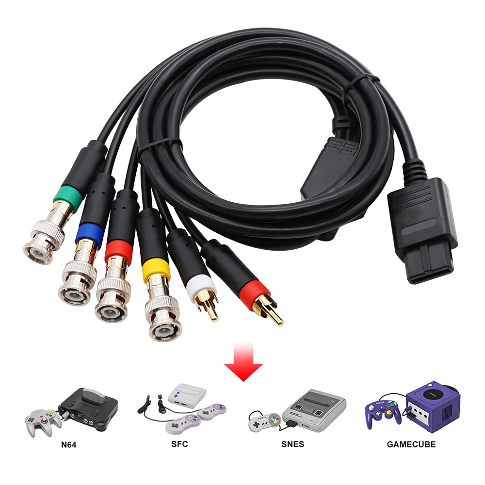 Rgb/rgbs Rca Cable For Ngc/n64 /sfc Composite Cable Game Console