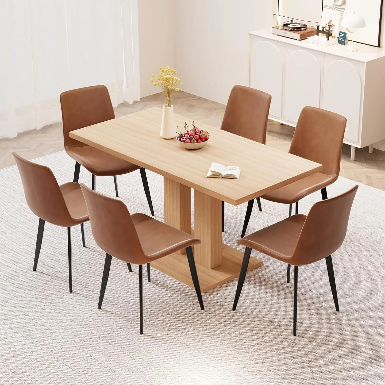 58Table6BrownChairs