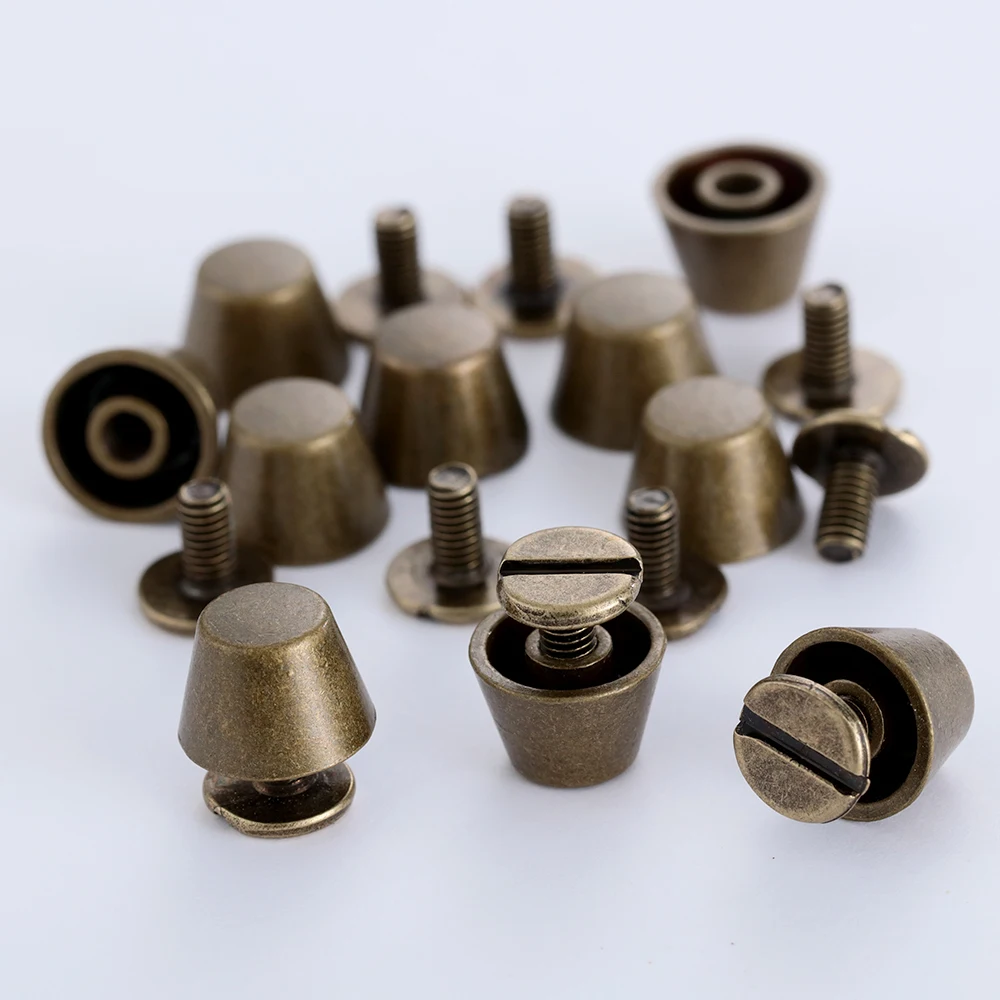10 Stück 10/12 mm DIY Riemennieten Schraube Eimer Kuppelbolzen Flachkopfschrauben Punk Metall Nageltuch Knopf Gepäck Handwerk Kleidung/Tasche – Detail 13