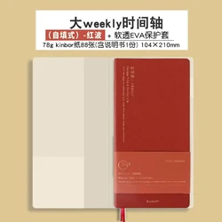 Enhanced Weekly Planner Notebook with Habit Tracker and Schedule Organizer (Red With Cover)