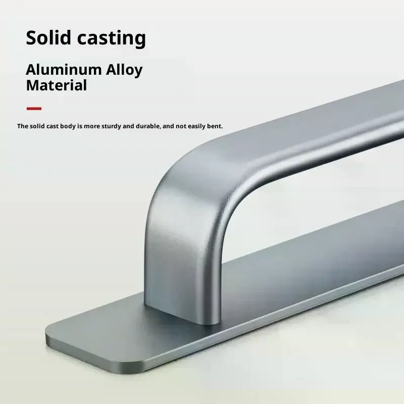 Aluminum Alloy Drill-free Handle Glass Sliding Door Window Drawer Wardrobe Push-pull Bathroom Sticker Door Handles
