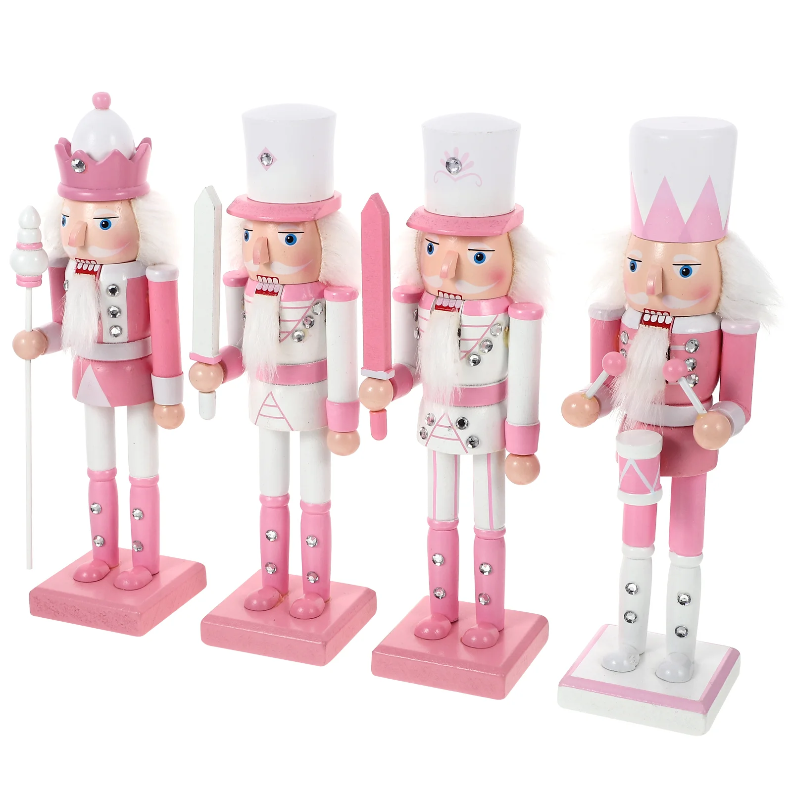 

Christmas Nutcrackers Hanging Nutcracker King Xmas Tree Wooden Pendant Ornament Party Favor Pink