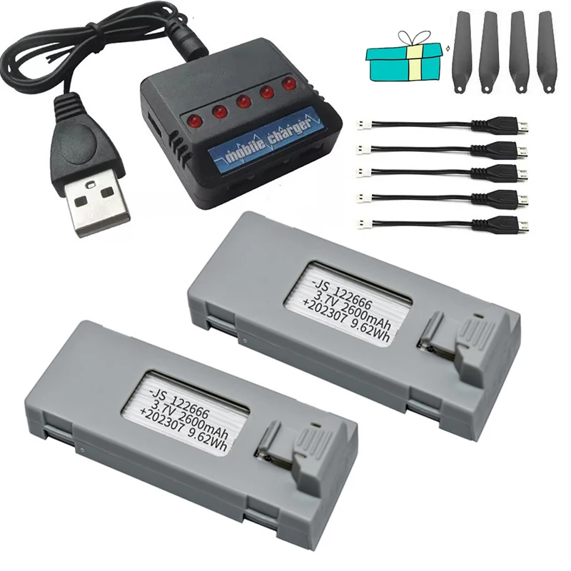 ตัวเลือกสินค้า แบตเตอรี่โดรน 3.7V 2600mAh สำหรับ E88 E88PRO E99 P1 P5PRO และอื่นๆ