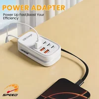 USB Charger 6-in-1 Power Strip Desktop Charging Station With Fast Charging Cord EU/US Plug USB HUB Adapter Socket 3PD 3USB 2026 - Image 6