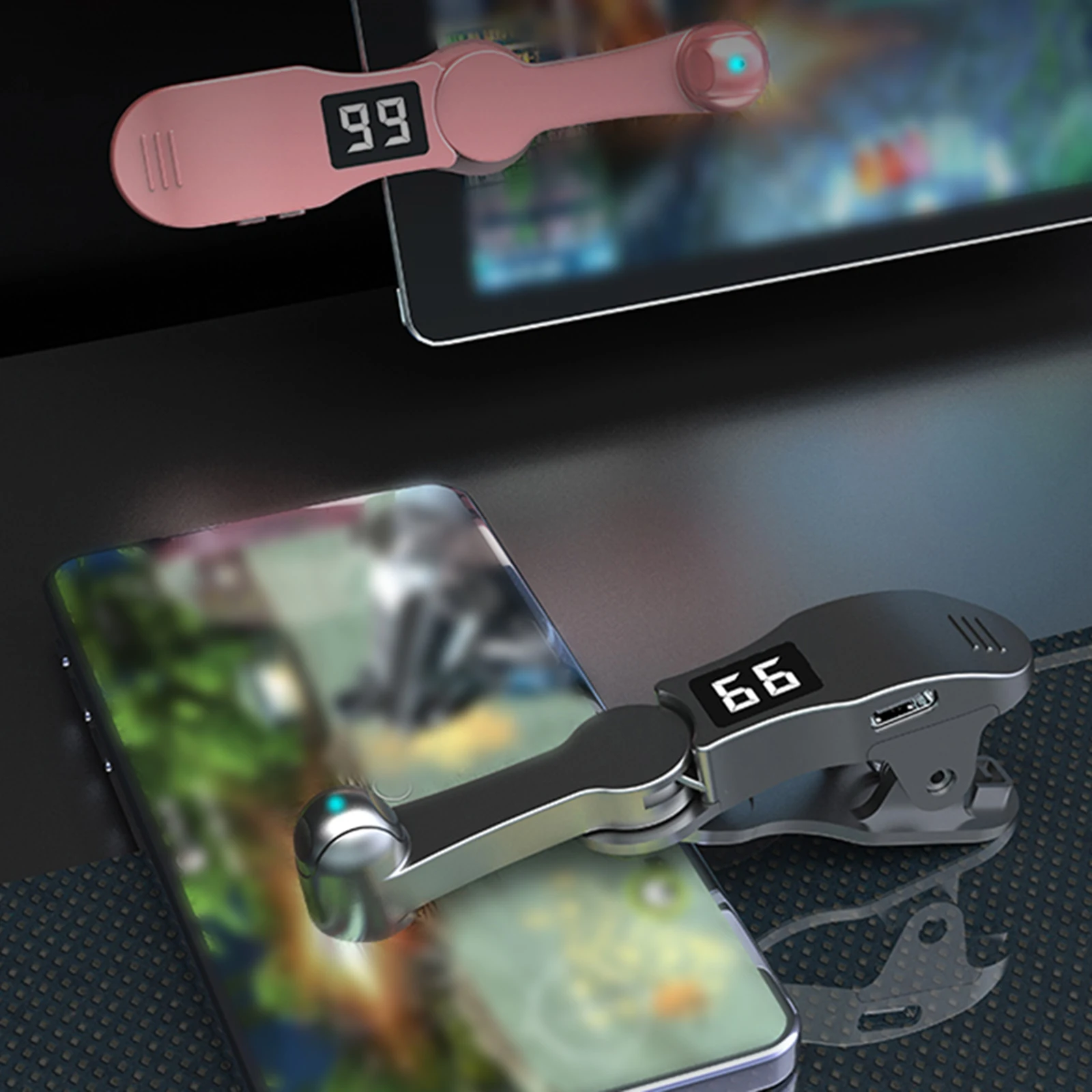 디지털 자동 화면 클리커 자동 휴대폰 화면 태퍼 180 °   회전식 USB 클립온 클리커 시뮬레이션 손가락 연속 클릭