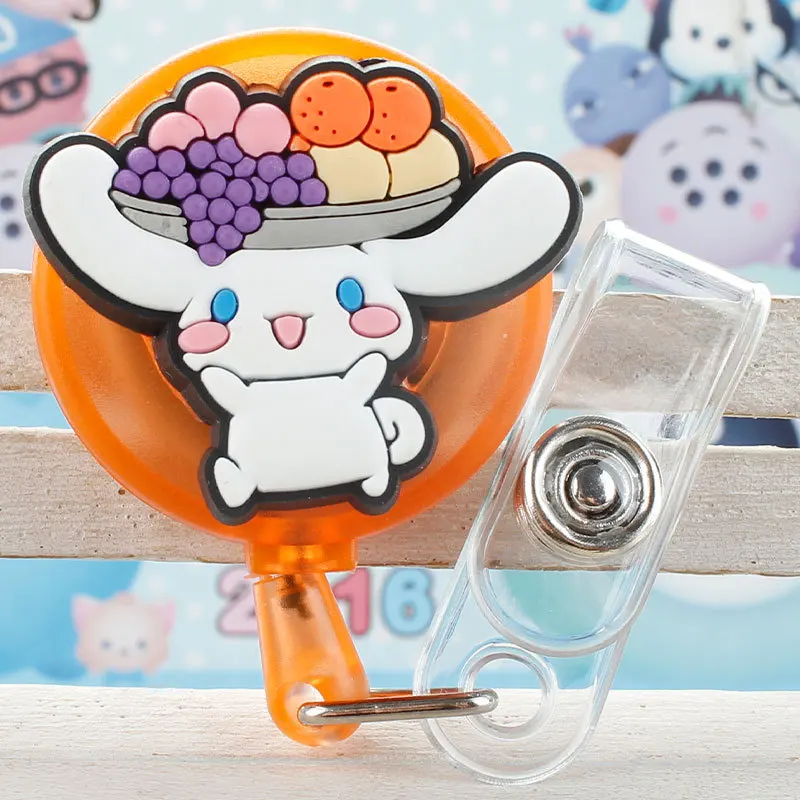 Cute Cinnamoroll Silica Gel 60cm Retractable Badge Reel Nurse Doctor  Student Exhibition ID Card Clips Badge Holder Stationery