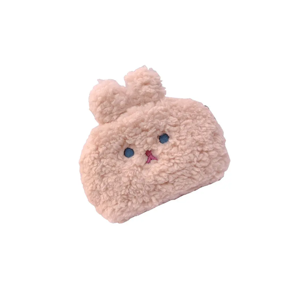 토끼 동전 지갑 핑크 토끼 모양 작은 지갑 경량 지퍼 클로저 소녀를위한 휴대용..