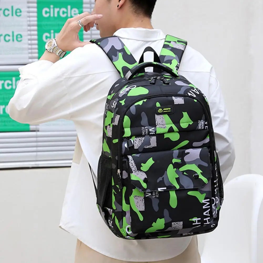 Student Backpack Kids Camouflage Breathable Strap Large Capacity Lightweight Bookbag School Bag For Outdoor Travel