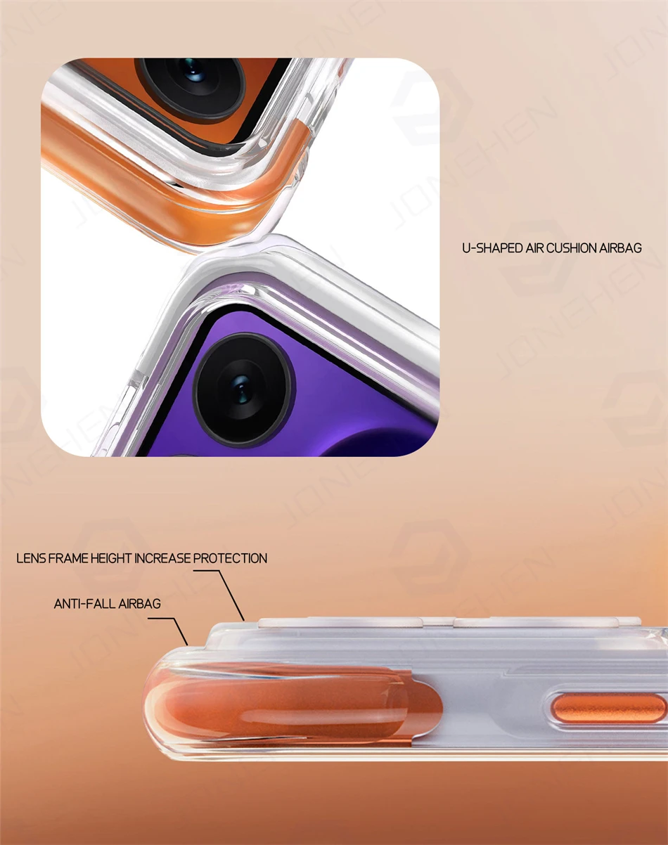 Magnetic Clear Shockproof Armor Case with 360° Bracket and Anti-fall Design