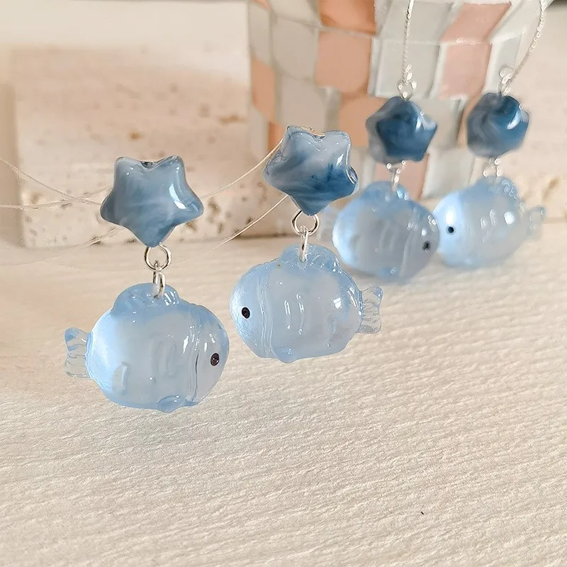 Transparent Goldfish Pendant Earrings Image 22