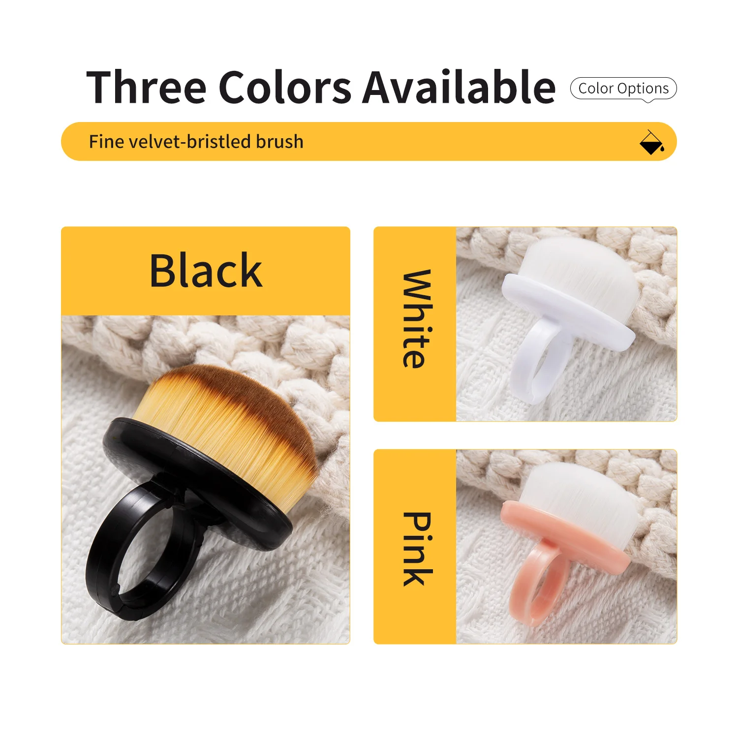 Manicure Brush Dust Clean Finger Ring Duster for Nail Art