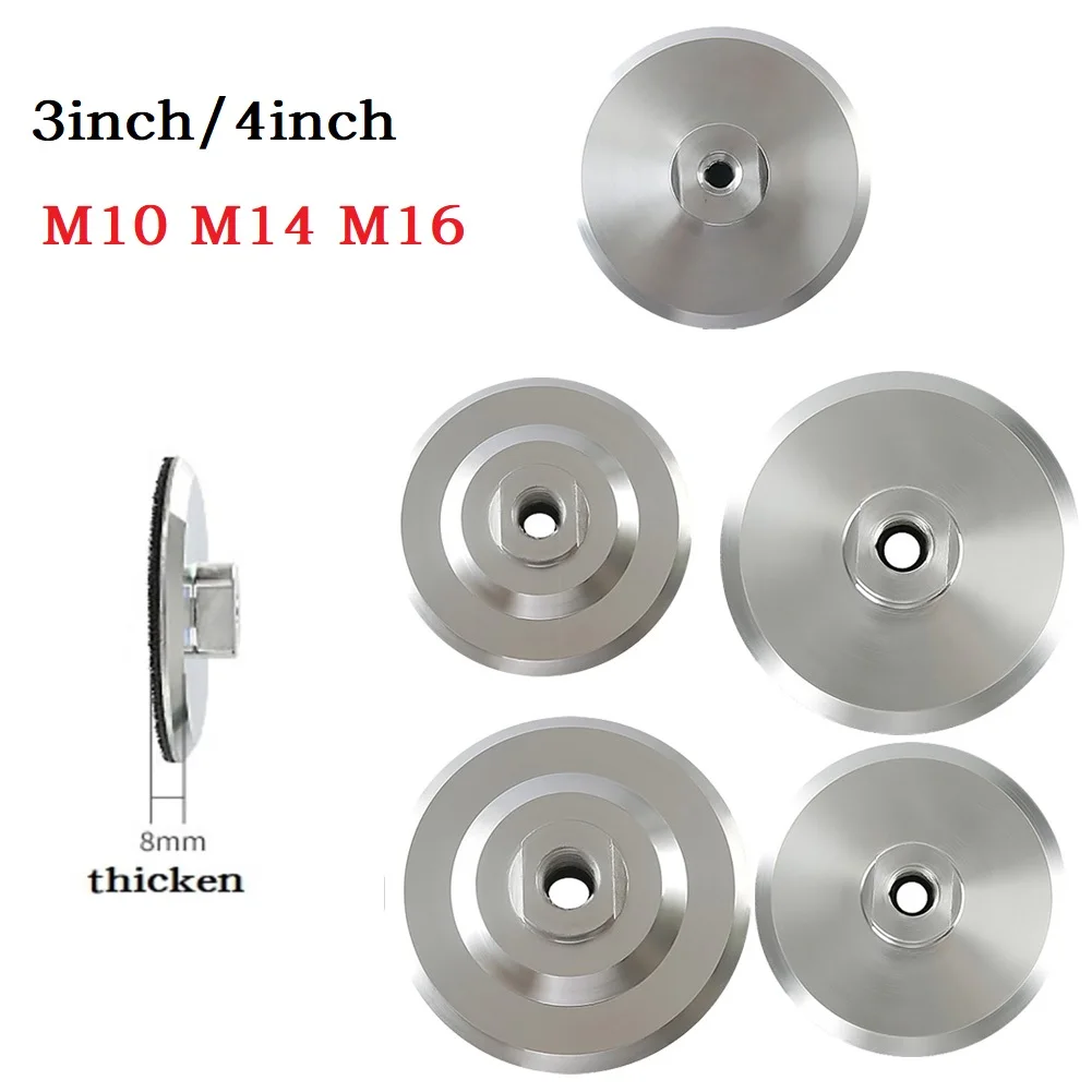 1 Pcs 4inch Thicken Backer Pad Diamond Polishing Aluminum Backing Holder M14 M10 M16 Polish Wheel Holder Pad Back Up Pad