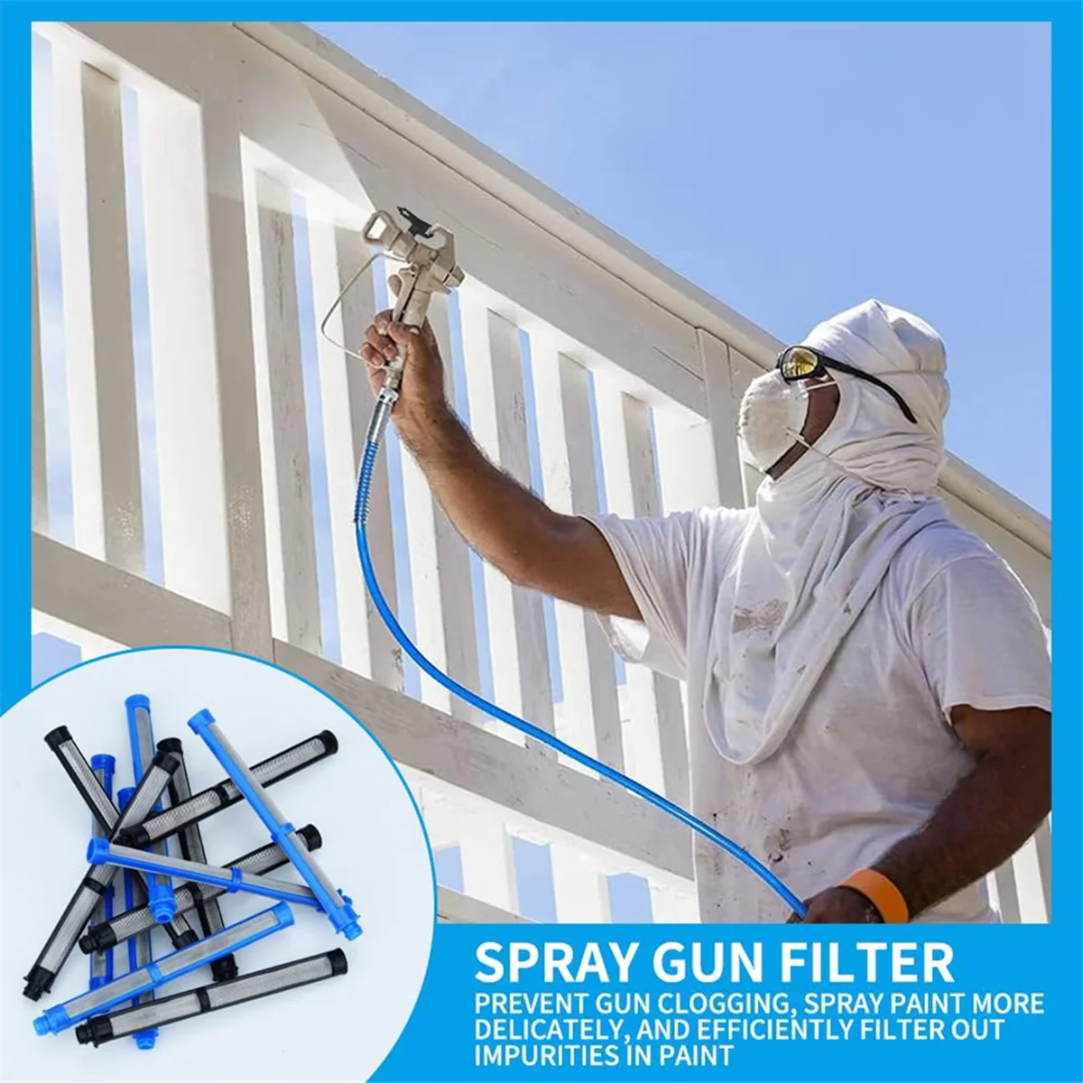 Airless SprayGun Filter 287033 and 287032 for Contractor II & FTx II, Latex 100 Mesh and Latex 60 Mesh (12Pcs)