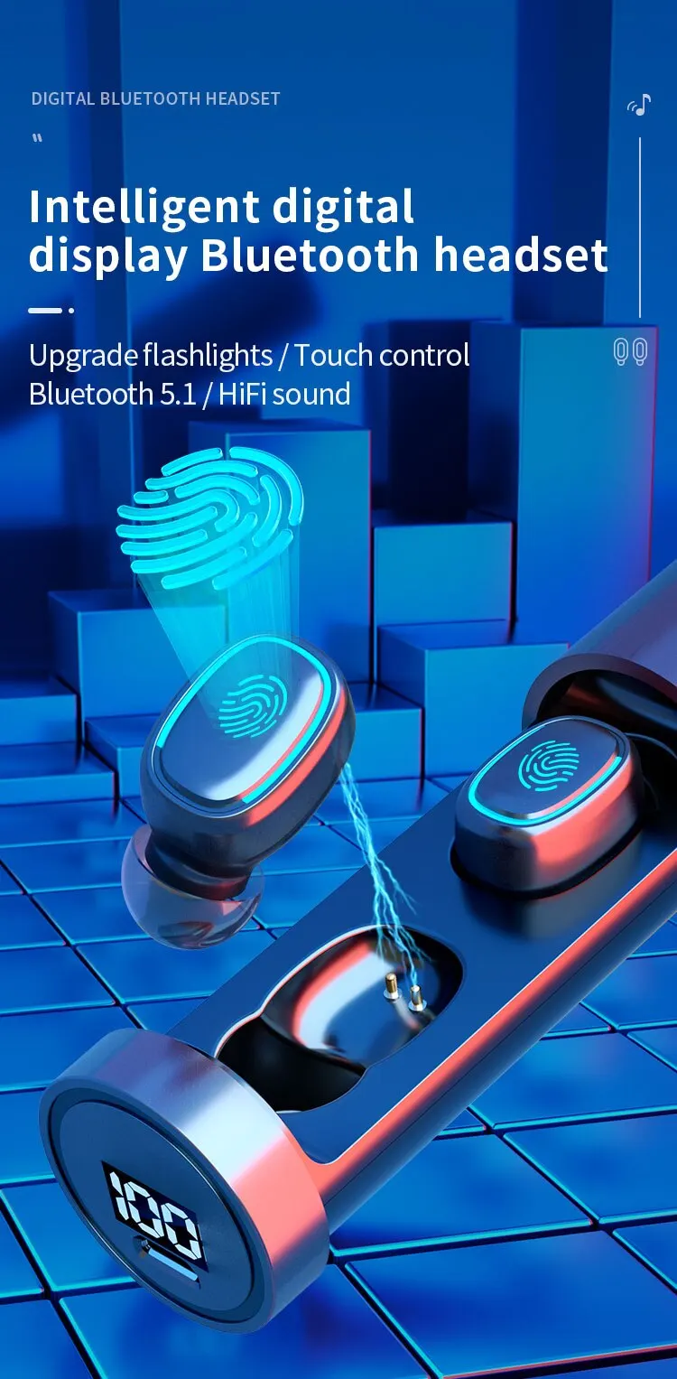 Description Picture 2 of itemC1 TWS Wireless Earbuds Bluetooth Headphones 9D Sound Waterproof Earphones LED Display Sports Music Headset Built-in Microfon