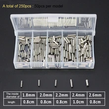 Manchons de sertissage de ligne de pêche, simple/Double baril, connecteurs de Tubes ronds en cuivre mélangés, 250 à 500 pièces/boîte 