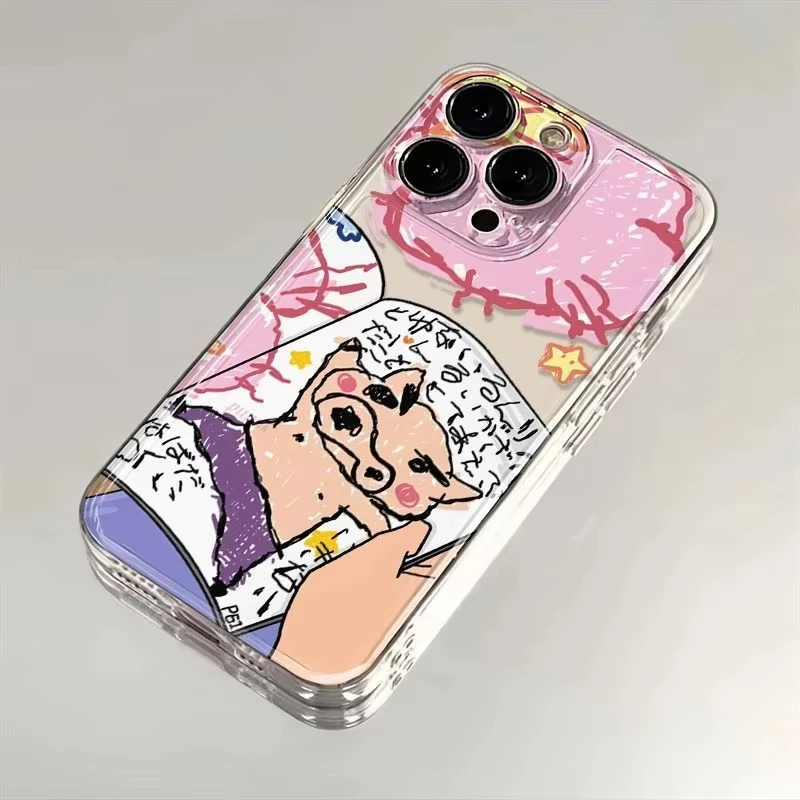 Cartoon freche süße Schweinchen Handyhülle für iPhone 15 14 13 12 11 16 Pro Max 7 8 Plus X XR XS MAX Mini Ölgemälde Soft Cover – Detail 2