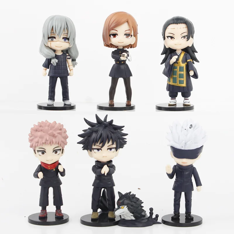 7 Pcs/Pack Jujutsu Kaisen Q Posket Figure Satoru Gojo Geto Suguru Yuji 7cm Figurine Anime Collection Dolls Ornaments BEST SELLERS
