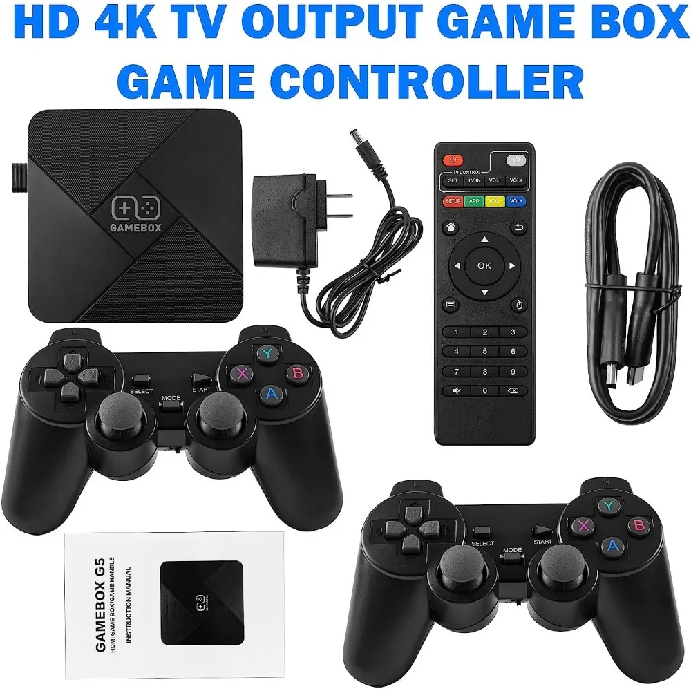 4K gra wideo konsola 50000 gier Emuelec 40 klasyczny Emulator gra Retro maszyna Android Smart TV Box podwójny kontroler bezprzewodowy