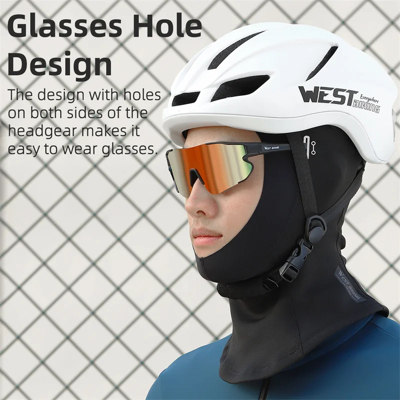 WEST BIKING Winter Fleece Balaclava for Cycling and Running Non-Slip Sport Caps Windproof Ear Neck Protection Thermal Sport Gear thermal balaclava mask cycling hat cycling hats running hat