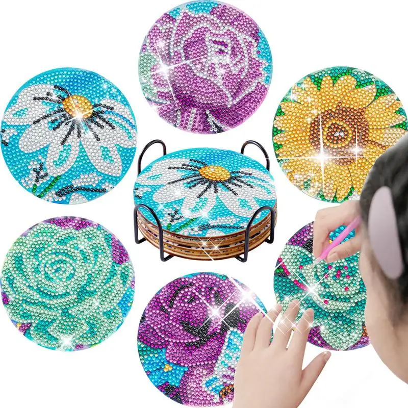 

Набор хрустальных подставок для творчества, 6 шт., подставки для алмазной живописи, подставки ручной работы для творчества, подставки для алмазной живописи для кухни, горячие блюда