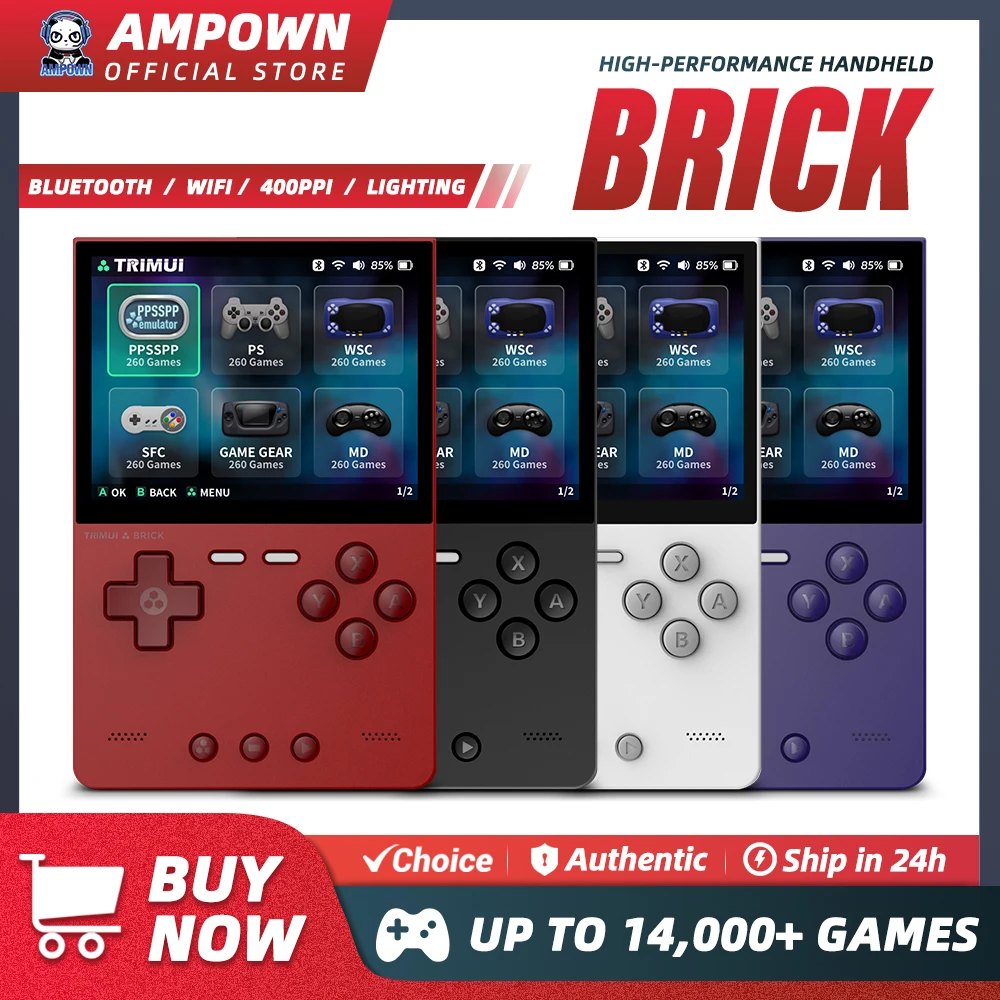 TRIMUI BRICK Handheld Game Console 3.2'' IPS Screen Linux System Crossmix OS Metal Back Panel Key LED Lighting Free Keycap Gifts_voghion.com