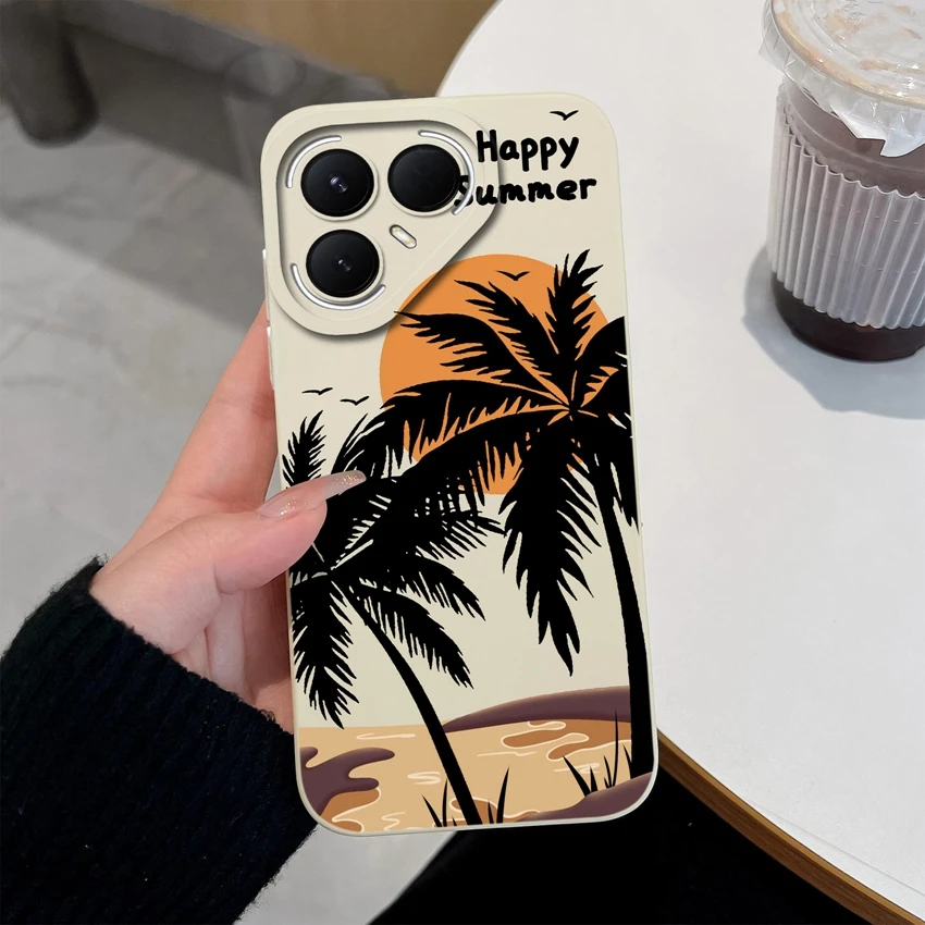 Beautiful Small Floral Pattern Silicone Anti-Fall Phone Case