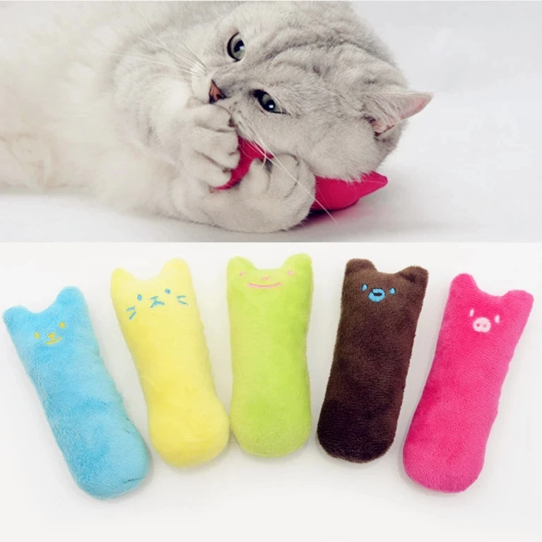 Rustle Sound Catnip Toy Cats Products for Pets Cute Cat Toys for Kitten Teeth Grinding Cat Plush Thumb Pillow Pet Accessories 