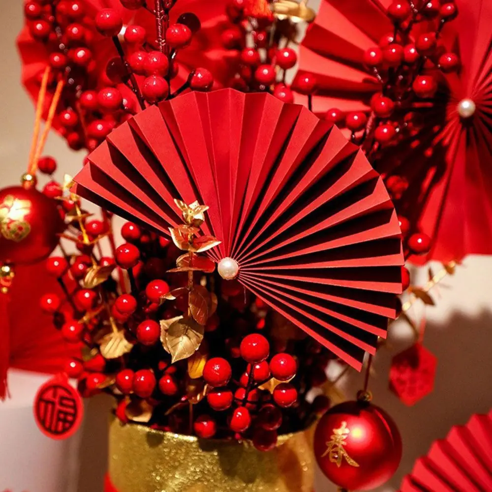 Weihnachts fest Hochzeits szene hängen Ornamente 6 teile/satz Papier Fan Blumen Hochzeit Baby Geburtstags feier Dekor Dekorationen – Detail 18
