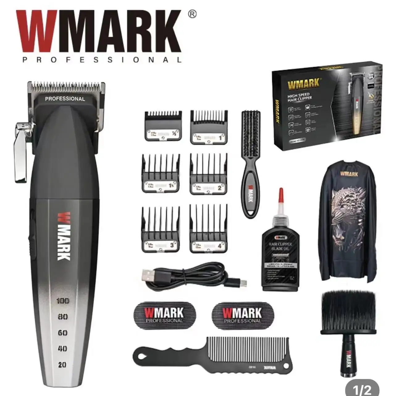 WMARK NG-2038 Conical Style Professional Rechargeable Clipper Cord&Cordless Barber 9000 Speed Band High Quality
